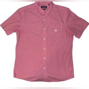 Chaps Men's Casual Button Down in Red Size Medium